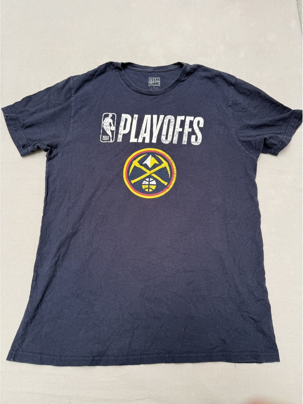 NBA Denver Nuggets Playoff T-shirt Official Item of Game - L